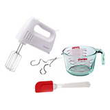 Set Batidora Mano Peabody, Jarra Medidora Pyrex 1lt Espatula