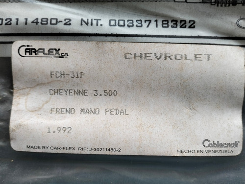 Guaya Freno Mano Chevrolet Cheyenne 3500 (92) Pedal Foto 3