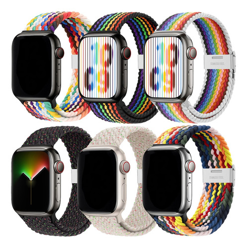 6 Correas Trenzadas Para Apple Watch Ultra 8 7 Se 6 5 4 3 2