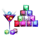 12 Cubos Hielo Led Luminosos Multicolor Bebidas Fiesta Bodas