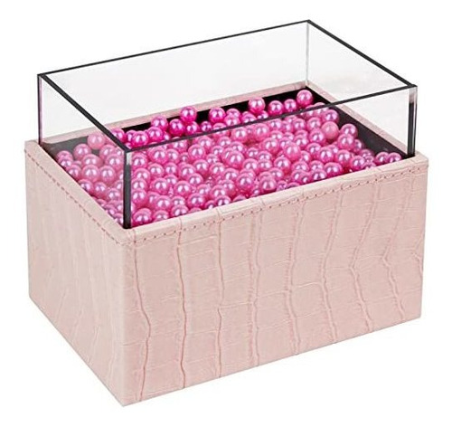 Organizador De Brochas De Maquillaje Con Perlas Rosadas