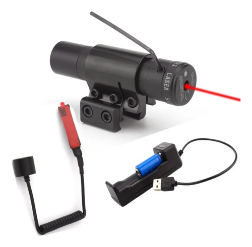 Laser Pra Cano Universal Mira Óptico Rifle Vermelho Recarreg