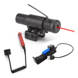Laser Pra Cano Universal Mira Óptico Rifle Vermelho Recarreg