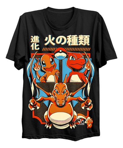 Playera #354 Pokemon Charisard , Charmander