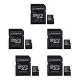 5 Tarjetas De Memoria Kingston Sdc10g2 Con Adaptador Sd 16gb