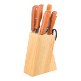 Set Juego Cuchillos Taco Madera Chaira 6 Pzs Silmar Online