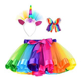 Simplicidad Rainbow Tutu Para Niñas En Capas Tul Dress Up
