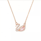 Collar De Plata De Ley S925 Con Forma De Cisne Pequeño En Or