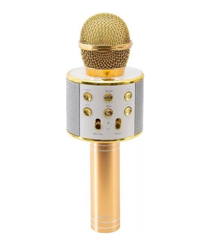Micrófono Karaoke Bt/mp3/radio/altavoz/grabador / Dorado