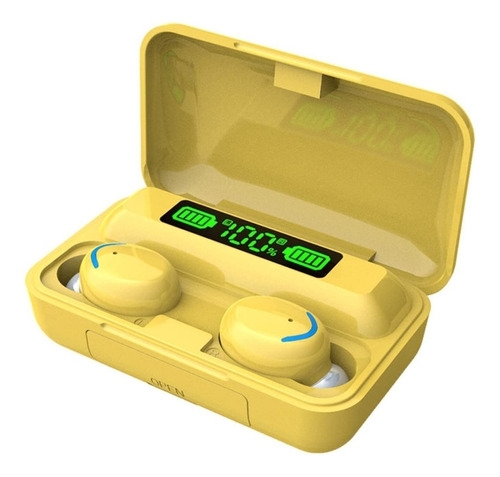 Audífonos In-ear Gamer Inalámbricos Shenzhen Yihaotong Bluetooth F9-5 Amarillo Con Luz Led