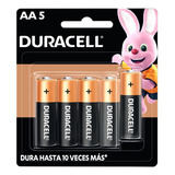 Pila Aa Duracell Alcalina 1.5v Norecargable 5 Piezas Doble A