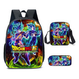 Mochila Dragon Ball Z De 3 Piezas, Bolsa Con Impresión 3d De