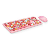 Combo Inalámbrico Teclado Y Mouse Mofii 666 2,4g Rosa