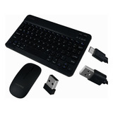 Kit Teclado Mouse Bluetooth Para iPhone Android Inalámbrico