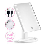 Espejo Para Maquillaje Luz Led Recargable Touch