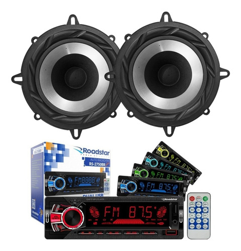 Auto Rádio Roadstar Rs-2751br + 2 Alto Falantes 5 Pol  100w