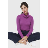 Sweater Crop Cuello Tortuga Magenta Nicopoly