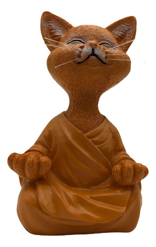 Estatua De Gato, Meditación, Adorno De Resina, Escritorio