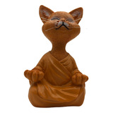 Estatua De Gato, Meditación, Adorno De Resina, Escritorio