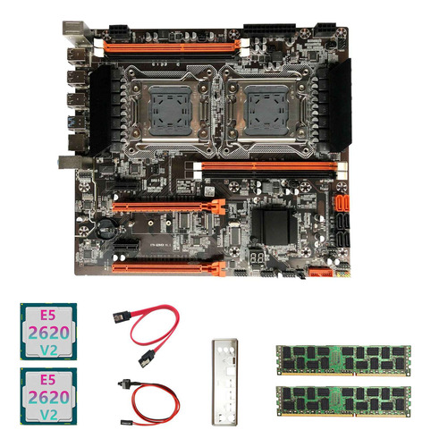 Placa Base X79 De Doble Cpu+2 Cpu Xe5 2620 V2+2 X 4 Gb Ddr3