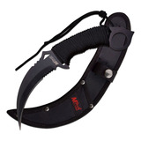 Cuchillo Kerambit Tactico Con Funda Mtech Full Tang 2076 Color Negro