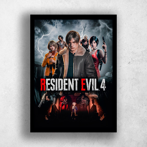 Quadros Decorativos Setup Gamer Resident Evil 4 Remake 