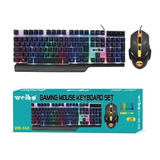 Kit Teclado Gamer Mause Wb550 Luz Rgb Hasta 3200dpi