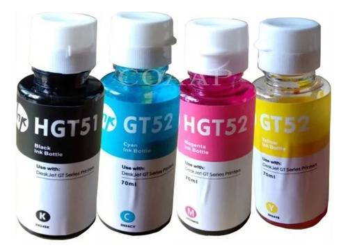 Combo X4 Botellas De Tinta Gt51 Gt53 Gt52 Alternativa Pack