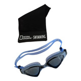 Goggles Natación Anti Niebla Adulto Azul/negro Funda Natgeo