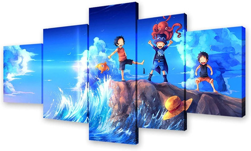 5 Cuadros Canvas One Piece Anime Diseño Mar Artistico 100x56