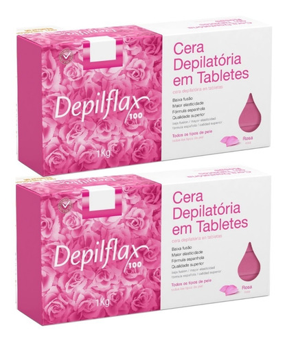 Combo 2kg Cera Quente Rosa Tabletes Para Depilação Depilflax