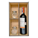 Caja Madera Mdf Para Botella De Vino Sin Botella 40x20x12cm