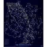 Mapa De Estrellas Luminoso De Constelaciones (hemisferi...