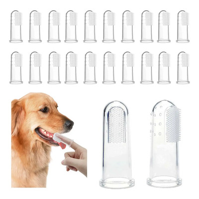 20pzs Cepillo De Dientes Para Mascotas Gatos Perros Dedal