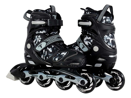 Patins Traxart Infanto Juvenil Sport Fine Preto/cinza Abec-7