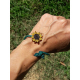 Pulsera Girasol Tejida Con Armazón Forrado 