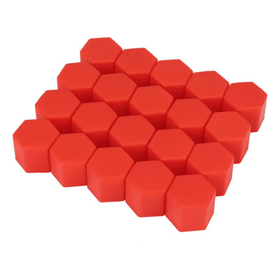 20 Tapas De Tornillo Cubo Rueda 21mm Silicona Universal Rojo | Meses sin interés