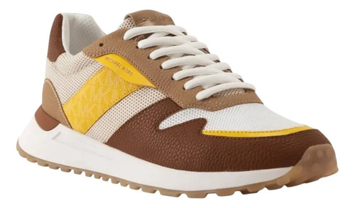Tenis Michael Kors Hombre Moda Momograma Café Amarillo Cómodos Original Alta Calidad
