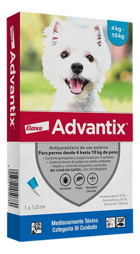 Advantix Pipeta Perro 4 A 10 Kg | Antiparasitario Externo