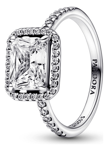 Anillo Pandora Halo Rectangular Reluciente