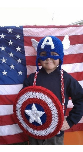 Gorro Capitan America Tejido Crochet 