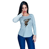 Remera Sublimada Estampada Mujer M Larga T Grande Modal Spun