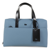 Duffle Bag Cloe Unisex De Viaje Apilable Tag Desprendible Color Azul