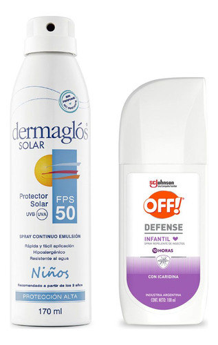 Combo Dermaglós Solar + Off! Protección Verano Infantil