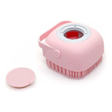 Esponja De Silicone Dispenser Sabonete Adultos E Pets Rosa