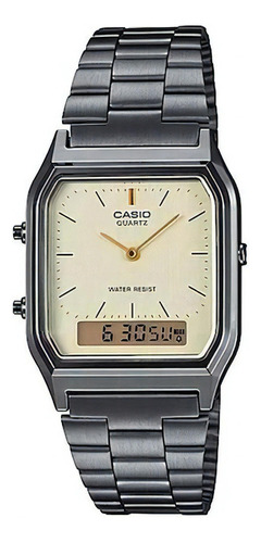 Reloj Casio Analogo Varon Aq-230gg-9a Color De La Correa Plateado Color Del Bisel Plateado Color Del Fondo Blanco
