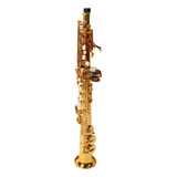 Saxofón Soprano De Tubo Recto En Si Bemol, De Latón, Hecho A