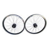 Juego Ruedas R20 Bmx Llantas Kit Aros 48 Rayos Armadas Alum