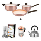 Set De Ollas Hudson Cerámica Cafetera Cobre Utensilio Pava