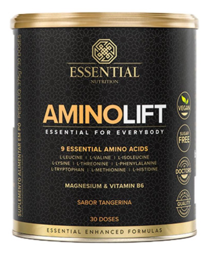 Aminolift Vegano 375g Essential Nutrition Sabor Tangerina